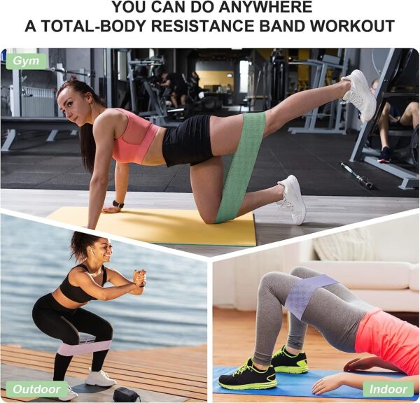 3 Levels Booty Bands Set, Resistance Bands for Working Out, Exercise Bands for Women Legs and Butt, Yoga Starter Set - Image 4