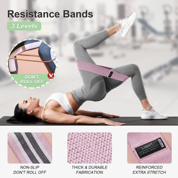 3 Levels Booty Bands Set, Resistance Bands for Working Out, Exercise Bands for Women Legs and Butt, Yoga Starter Set - Image 2